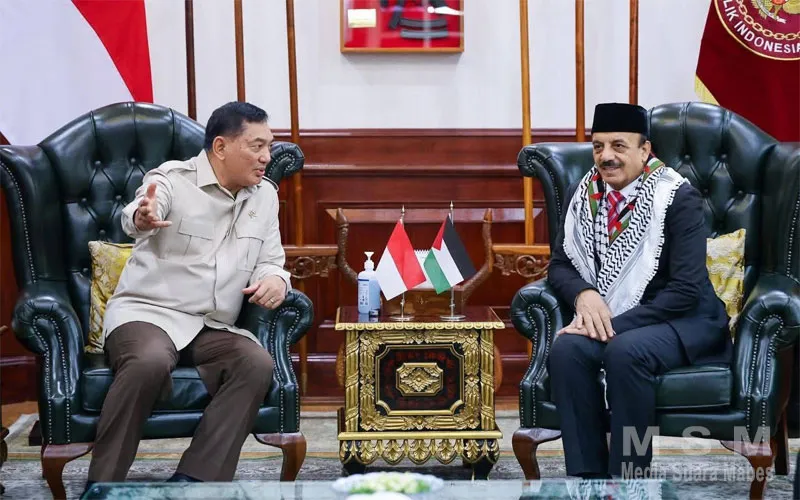 Perkuat Hubungan Bilateral, Menhan Sjafrie Sjamsoeddin Sambut Kunjungan Dubes Palestina di Jakarta