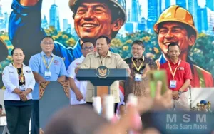 Sapa 400 Ribu Buruh di Monas, Presiden Prabowo: ‘Saya Bersumpah Berjuang untuk Rakyat