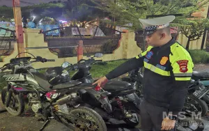 Antisipasi Aksi Balap Liar dan Knalpot Brong, Tim UKL Polres Ketapang Laksanakan Patroli Malam