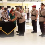Kapolres Beltim Pimpin Sertijab Kasat Reskrim, Kasat ResNarkoba, Serta Kapolsek Gantung dan Kapolsek Manggar