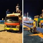 Personel Polsek Pelabuhan Polres Ketapang Laksanakan Pengamanan Bongkar Muat Barang dan Sampaikan Imbauan Keselamatan Kerja