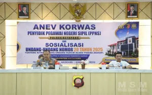 Tingkatkan Literasi Penyidikan, Polres Ketapang Gelar Anev Korwas PPNS Serta Sosialisasi Undang Undang Nomor 20 Tahun 2025