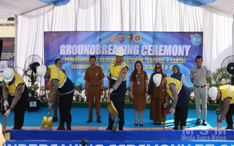 Groundbreaking Gedung Layanan Terpadu Rumkit Bhayangkara Polda Kalteng Dimulai, Fokus Layani Hemodialisis, ICU, dan Rawat Inap