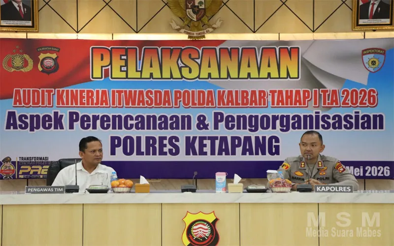 Polres Ketapang Laksanakan Penutupan Kegiatan Audit Kinerja Tahap I Tahun 2026 di Aula Polres
