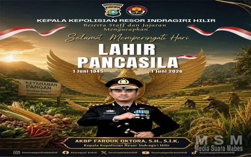 Hari Lahir Pancasila 2026: Kapolres Inhil Ajak Masyarakat Perkuat Ketahanan Pangan dan Persatuan Bangsa