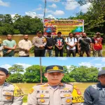 Sinergi Bersama Pemdes, Polsek Sandai Polres Ketapang Pasang Imbauan Larangan Aktivitas PETI di Sungai Pawan Desa Penjawaan