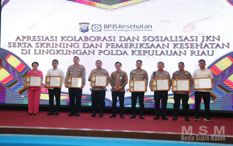 Polda Kepri Raih Penghargaan BPJS Kesehatan, Perkuat Sinergi Dukung Keberhasilan Program JKN