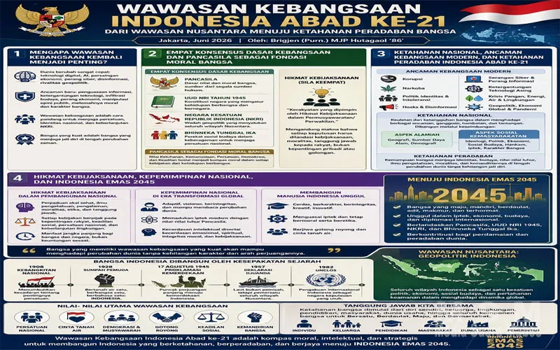 Wawasan Kebangsaan Abad ke-21, Fondasi Strategis Menuju Ketahanan Peradaban dan Indonesia Emas 2045