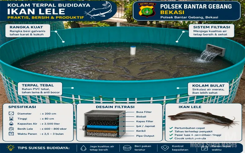 Budidaya Ikan Lele di Halaman Belakang Polsek Bantar Gebang, Bentuk Kreativitas yang Bernilai Ekonomi
