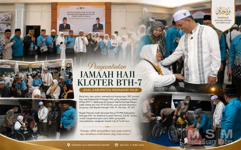Bupati Herman Sambut Kepulangan 307 Jamaah Haji Indragiri Hilir di Batam