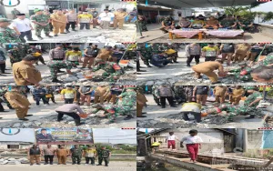 PJs Danramil 02 Tarumajaya Hadiri Peletakan Batu Pertama Jembatan Perintis Garuda