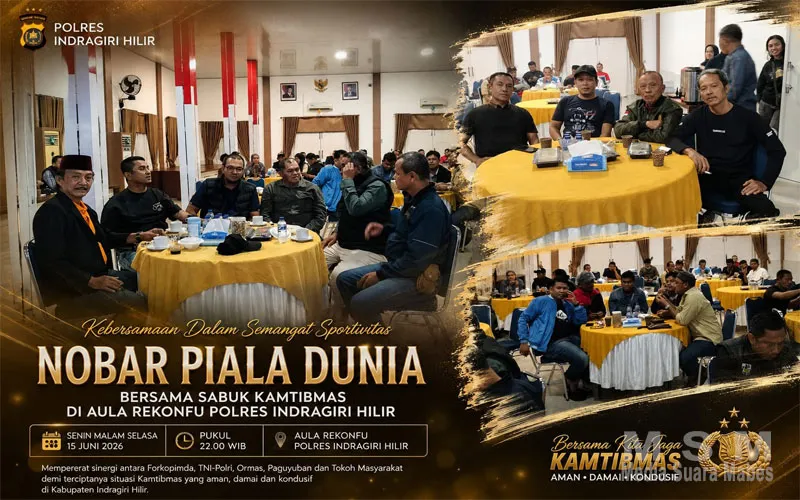 Nobar Piala Dunia 2026 di Polres Inhil Perkuat Sinergi Forkopimda, Ormas, dan Masyarakat