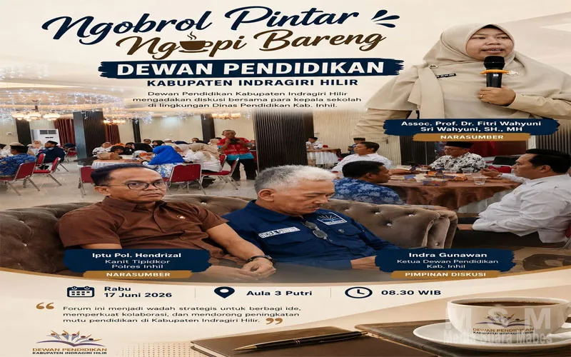 Dewan Pendidikan Inhil Gelar “Ngobrol Pintar”, Perkuat Sinergi Kepala Sekolah dan Pemangku Kepentingan Pendidikan