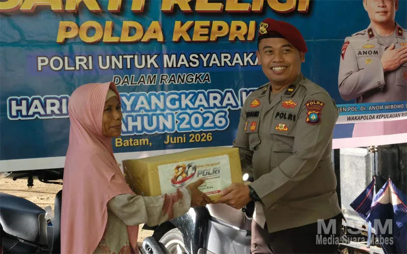 Polda Kepri Gelar Bakti Religi di Masjid Katijah Sani Sambau Dalam Rangka Memperingati Hari Bhayangkara ke 80 Tahun 2026
