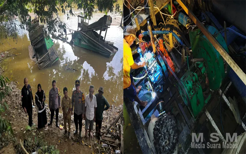 Gandeng Aparatur Desa, Polsek Sandai Tegas Tertibkan Kegiatan Tambang Ilegal Di Aliran Sungai Pawan