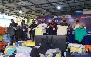 Hadiri Konferensi Pers Penyelundupan Ballpres, Kasdam XII/Tpr Tegaskan Sinergisitas Jaga Perbatasan Kalbar