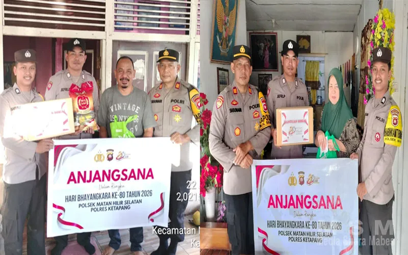 Polsek Matan Hilir Selatan Gelar Anjangsana Dan Serahkan Bantuan Sosial Dalam Rangka Hari Bhayangkara Ke-80