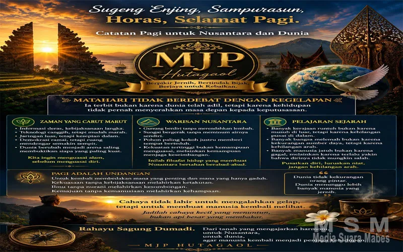 MJP Hutagaol: Peradaban Modern Harus Kembali Menemukan Keseimbangan dan Nurani