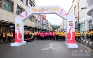 Olahraga Bersama dan Car Free Day Semarakkan Peringatan ke-80 Hari Bhayangkara di Polda Kalbar