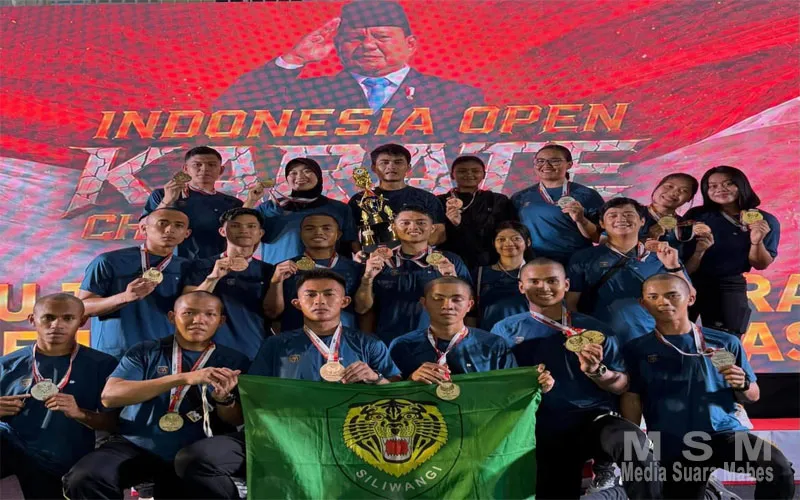 Kontingen Karate Kodam III/Siliwangi Raih Juara Umum di Kejurnas Karate Indonesia Open Championship Piala Presiden RI Tahun 2026