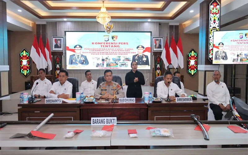 Polda Kalteng Ungkap 331 Kasus Narkoba dan Tangani 323 Kasus 3C Sepanjang Tahun 2026