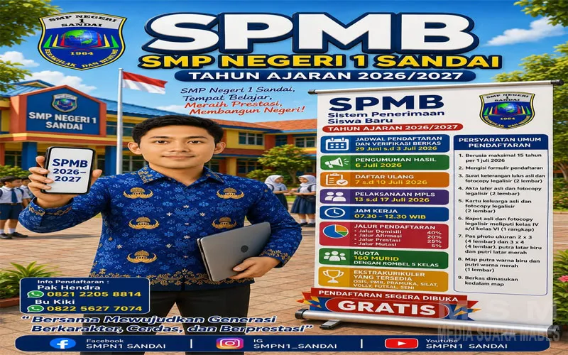 SPMB SMP Negeri 1 Sandai Resmi Dibuka, Pendaftaran Segera Dimulai
