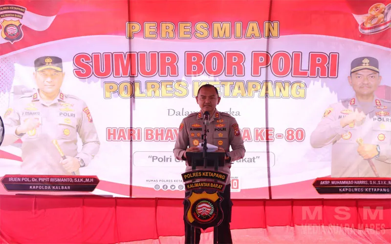 Kapolres Ketapang Resmikan Bantuan Sumur Bor dan Fasilitasi Pendidikan di Mushola Al-Misbahul Munir dalam Rangka Hari Bhayangkara ke-80