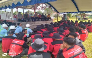 Kapolsek Manis Mata Hadiri Apel Siaga Bersama Perusahaan dan Masyarakat, Perkuat Sinergitas Cegah Karhutla