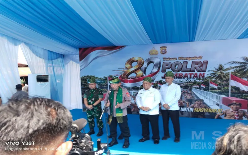 Kapolri Resmikan 80 Jembatan Merah Putih Presisi Tahap II di Provinsi Riau