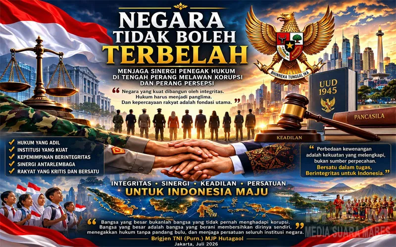 NEGARA TIDAK BOLEH TERBELAH: Brigjen TNI (Purn.) MJP Hutagaol Ajak Perkuat Sinergi Penegak Hukum di Tengah Perang Melawan Korupsi