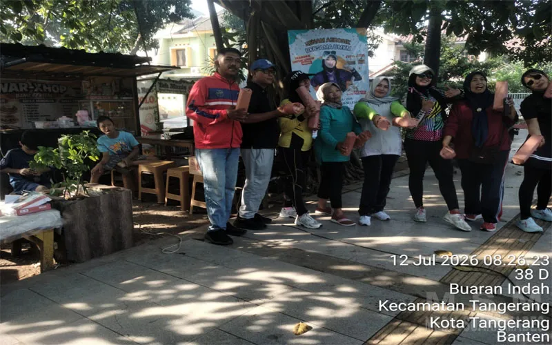 Bugar & Mandiri! Senam Aerobik Bersama UMKM Siap Bakar Kalori Warga Komplek Kemenkumham BPHN Kota Tangerang