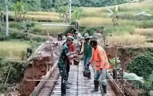 Pembangunan Jembatan Beton Desa Sukamulya Rampung, Wujud Nyata Kepedulian Pemerintah dan TNI Perkuat Akses dan Perekonomian Warga