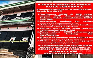 Walikota Surabaya Diduga Ikut Terlibat Melindungi Bangunan Bodong Di Jalan Kalilom Lor