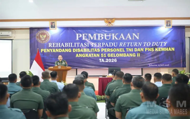 Plt. Kapusrehabkeshan Kemhan Buka Rehabilitasi Terpadu Return to Duty Angkatan 51 Gelombang II TA 2026