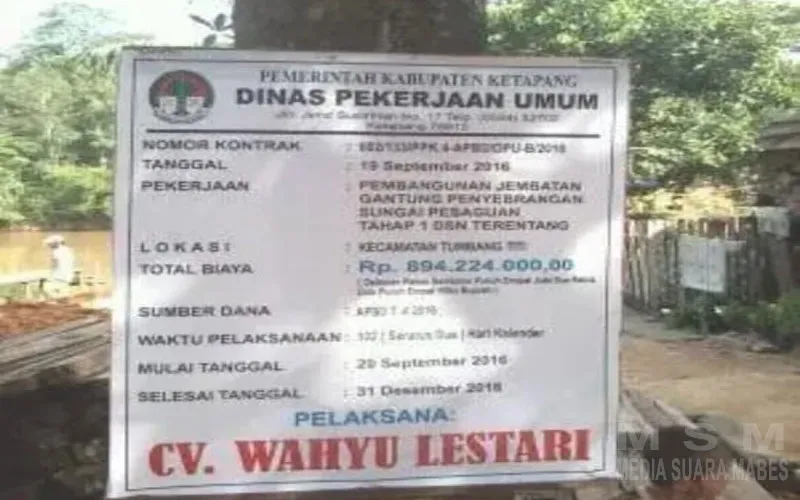 LAKI Ketapang Soroti Dugaan Mangkraknya Proyek Jembatan Gantung Sungai Pesaguan Tahun 2016, Desak Audit dan Penyelidikan