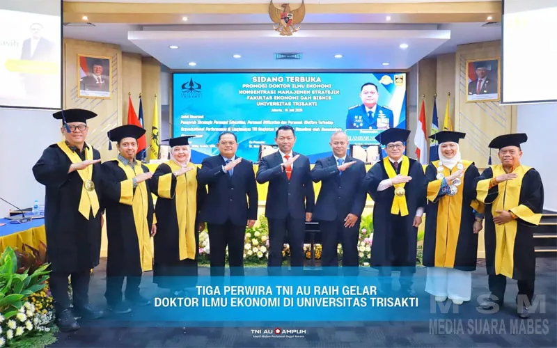 Tiga Perwira TNI AU Raih Gelar Doktor Ilmu Ekonomi di Universitas Trisakti