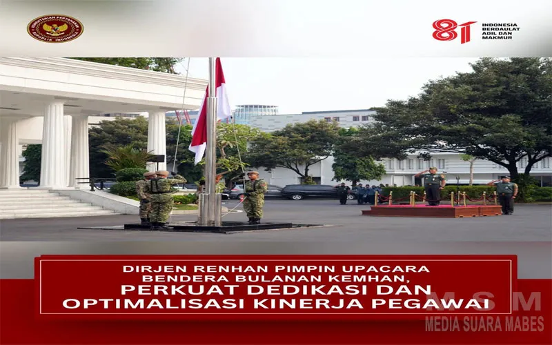 Dirjen Renhan Kemhan Pimpin Upacara Bendera Bulanan, Pegawai Diminta Optimalkan Kinerja Semester II 2026