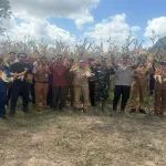 Dukung Program Ketahanan Pangan Nasional Polsek Manis Mata Panen Jagung Hibrida BUMDes Ratu Keramat di Desa Ratu Elok