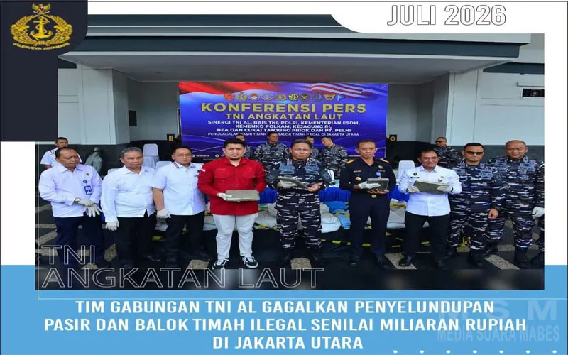 TNI AL Gagalkan Dua Penyelundupan Pasir Timah dan Timah Balok Ilegal Senilai Rp7,6 Miliar