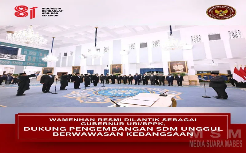 Prabowo Lantik Donny Ermawan Taufanto sebagai Gubernur Universitas Republik Indonesia dan Kepala BPPK