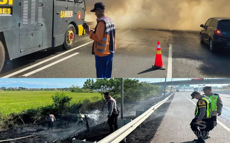 Kebakaran Lahan di sepanjang Jalan Tol Pejagan KM 248 Brebes Jadi Peringatan, Polda Jateng Imbau Masyarakat Hentikan Pembakaran Lahan Saat Musim Kemarau