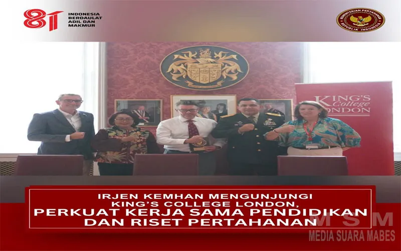 Irjen Kemhan RI Kunjungi King’s College London, Perkuat Kerja Sama Pendidikan dan Riset Pertahanan Indonesia–Inggris