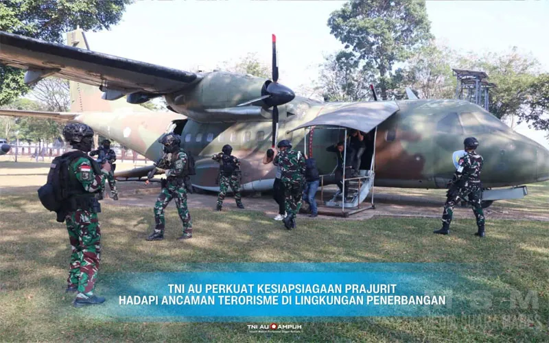 TNI AU Perkuat Kesiapsiagaan Prajurit Hadapi Ancaman Terorisme di Lingkungan Penerbangan