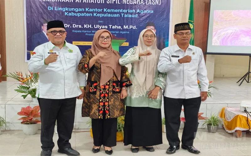 Disambut Adat di Bumi Porodisa, Kakanwil Kemenag Sulut Dr. H.Ulyas Taha.,M.Pd Perkuat Sinergi Pendidikan dan Kerukunan di Talaud