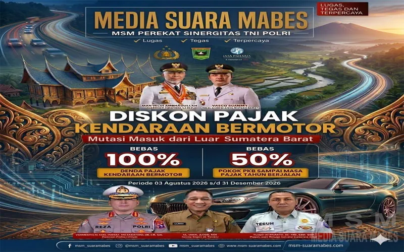 Kabar Gembira! Pemprov Sumbar Bebaskan Denda dan Diskon Pokok Pajak Kendaraan Mutasi Masuk