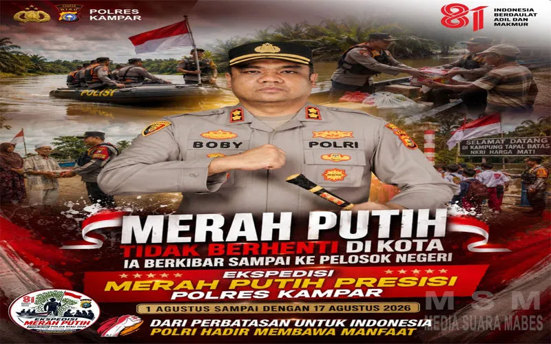 Semarakkan HUT Kemerdekaan ke-81, Polres Kampar Gelar Ekspedisi Merah Putih Presisi di Tanjung Belit Selatan