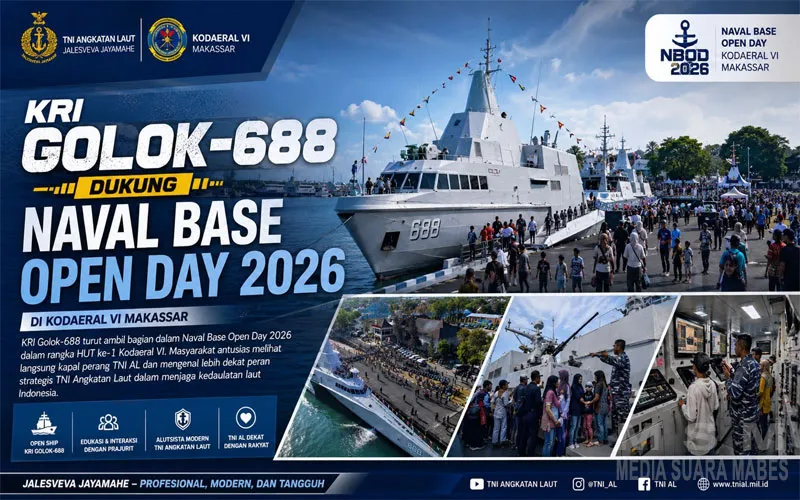 KRI Golok-688 Dukung Naval Base Open Day 2026 di Kodaeral VI Makassar