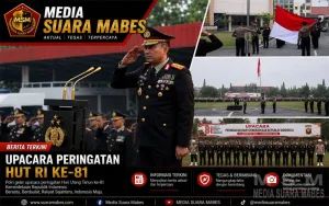Memperingati  HUT ke-81 Kemerdekaan RI, Wakapolda Kalbar Pimpin Upacara di Lapangan Jananuraga