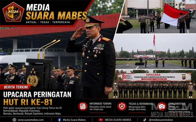 Memperingati  HUT ke-81 Kemerdekaan RI, Wakapolda Kalbar Pimpin Upacara di Lapangan Jananuraga