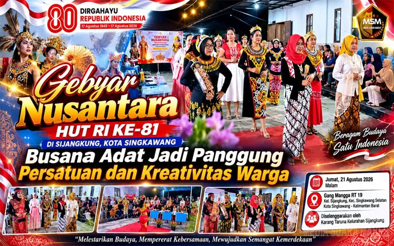 Gebyar Nusantara HUT RI ke-81 di Sijangkung, Busana Adat Jadi Panggung Persatuan dan Kreativitas Warga